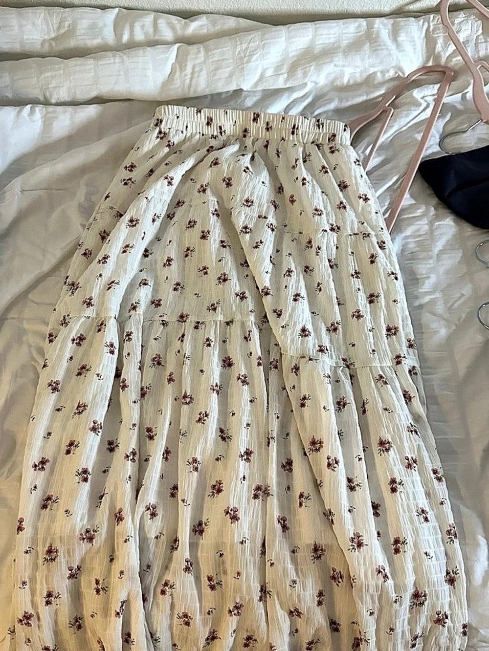 Floral Maxi Dress in Cream & Red Like New